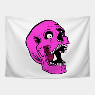 Psychedelic Halloween Pink Zombie Skull Tapestry