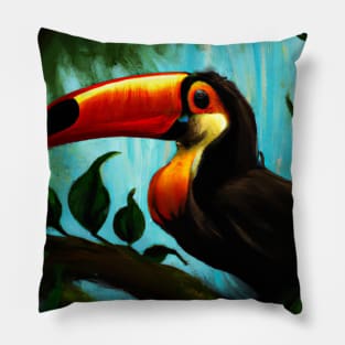 Toucan in Jungle Pillow