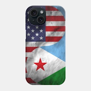 USA and Djibouti Dual Flag Yin Yang Combination Phone Case