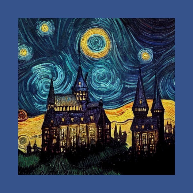 Starry Night Wizarding School Van Gogh by Grassroots Green