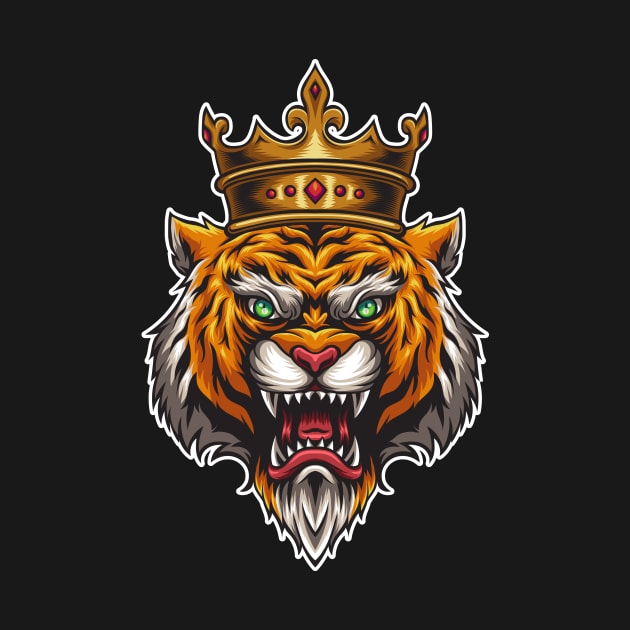 3D Angry King Tiger Face by JustBeFantastic