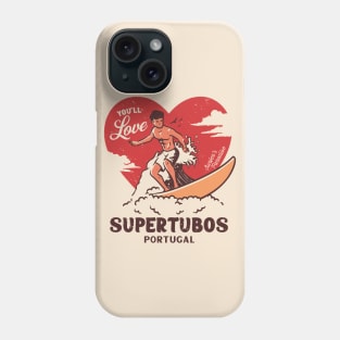 Vintage Surfing You'll Love Supertubos, Portugal // Retro Surfer's Paradise Phone Case