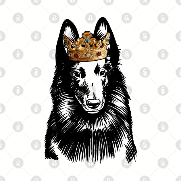 Belgian Sheepdog Dog King Queen Wearing Crown by millersye