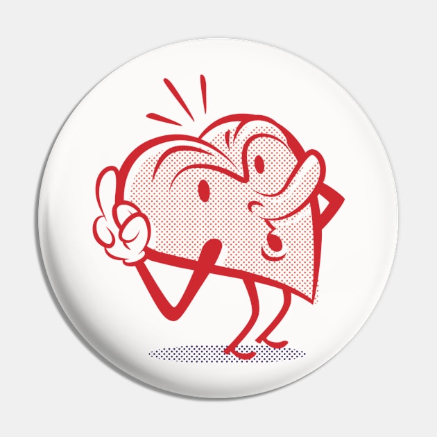 Heart cartoon retro Pin by Sauher