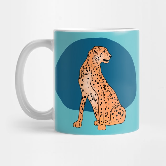 The Fastest One, Blue Edition, Cheetah Illustration - Cheetah