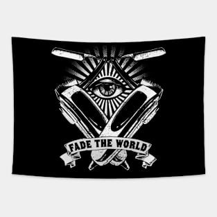 Fade the World Hairdresser Logo Tapestry