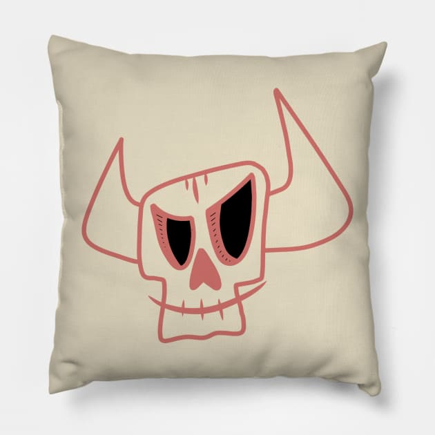 Angry skull Pillow by minimalist studio