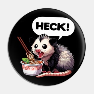 Heck Opossum Eating Ramen Pin