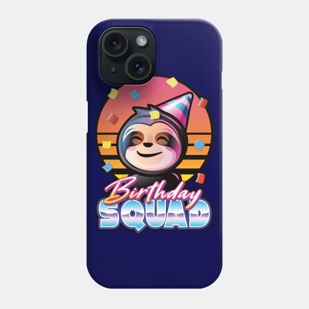 Birthday squad sloth boys girls party celebration Phone Case by PnJ