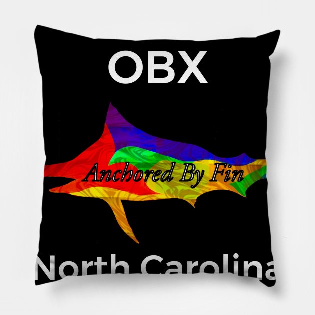 Anchored By Fin Blue Marlin- OBX Pillow by AnchoredByFin