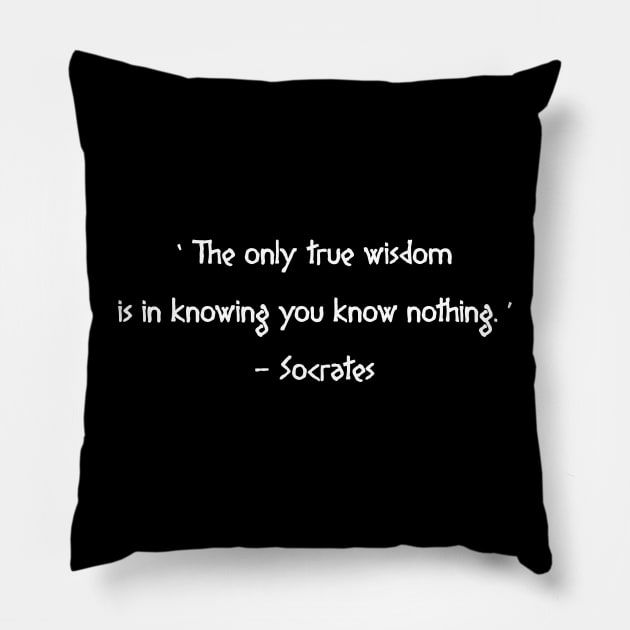 Socrates Wisdom Quote Pillow by Scar