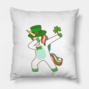 Dabbing Lepricorn Irish Unicorn St Patricks Day Tee Pillow