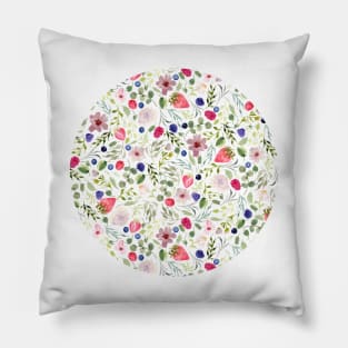 Berry bliss | fruit and floral watercolor Pillow