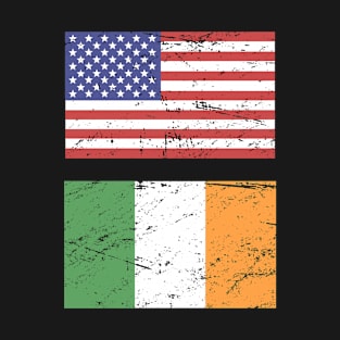 United States Flag & Republic Of Ireland Flag T-Shirt