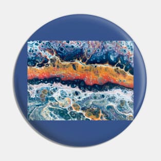 Lava eruption abstract pouring Art Pin