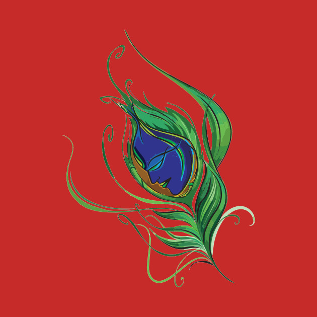 Artistic Peacock Feather Lord Krishna Tshirt