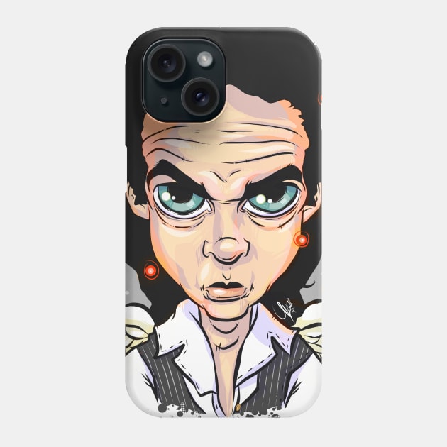 Pop Culture Caricature #18 - Nick Cave Phone Case by yazgar