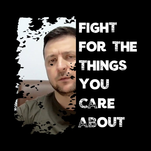 Fight For Ukraine Patriot Zelensky Distressed Soldier by Little Duck Designs