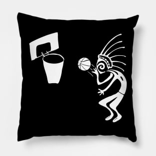 Kokopelli basketball white Pillow