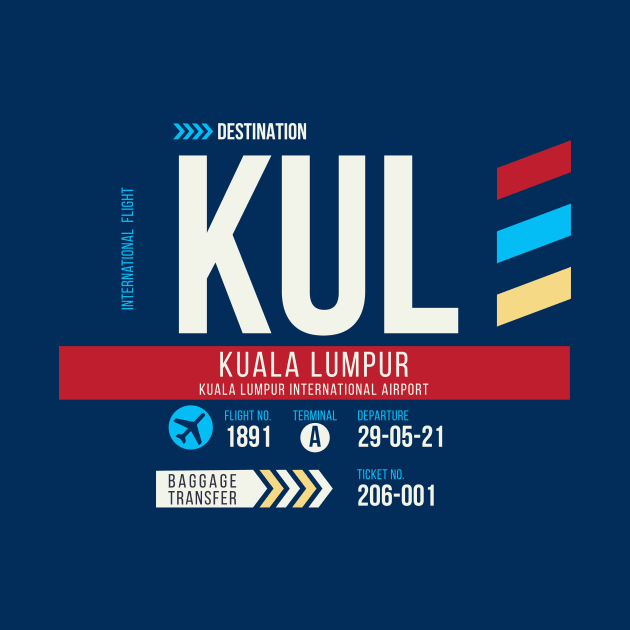 Kuala Lumpur (KUL) Airport Code Baggage Tag by SLAG_Creative