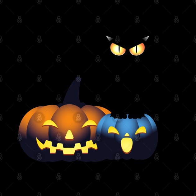 Cute Halloween Pumpkin Black Cat Spooky Season Autumn Vibes Halloween Thanksgiving and Fall Color Lovers by BellaPixel