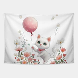 Kitten's Balloon Garden Tapestry