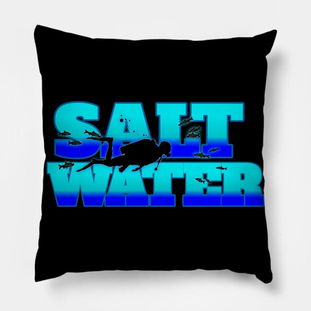 Scuba diving t-shirt designs Pillow by Coreoceanart