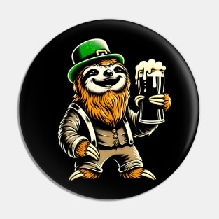 St. Patrick's Day Sloth T-Shirt – Cheers & Beers Lazy Style Pin