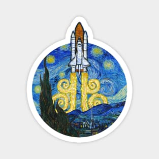 Starry Space Shuttle Magnet