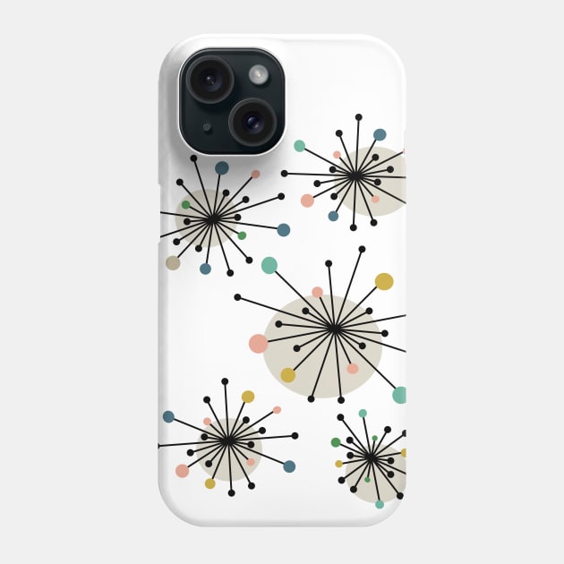 Mid Century Modern Atomic Starburst Phone Case by OrchardBerry