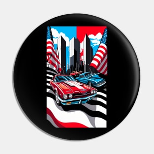 New York American Flag Pin