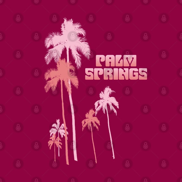 Palm Springs Retro Style Pink Palm Trees by SeaLAD