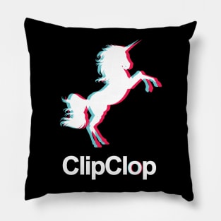 Clip Clop TikTok White Pillow