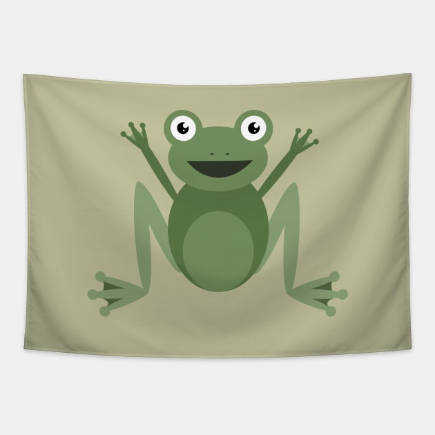 Green happy frog Tapestry by deadblackpony