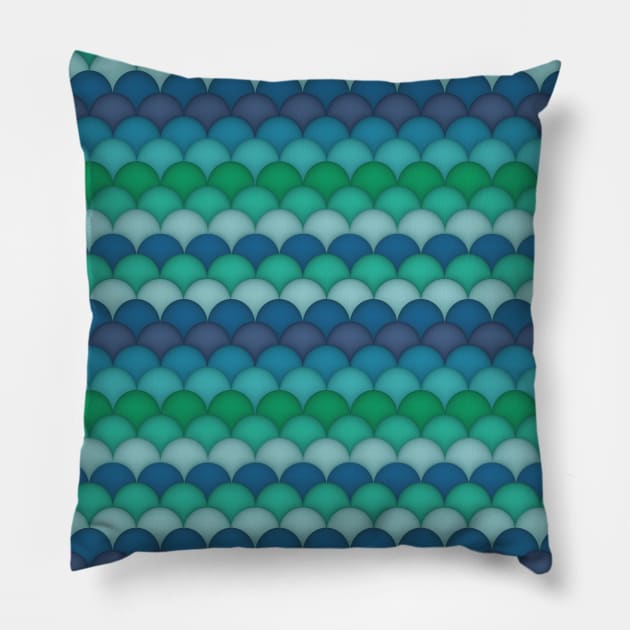 Mermaid Scales Pillow by LozMac