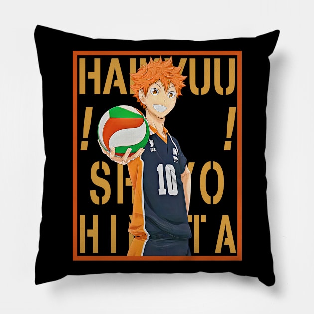 Haikyuu!!: Shoyo Hinata - Background Text(Colored) Pillow by InalZ