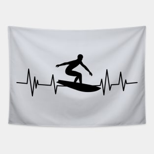 surf heartbeat surfing lover Tapestry