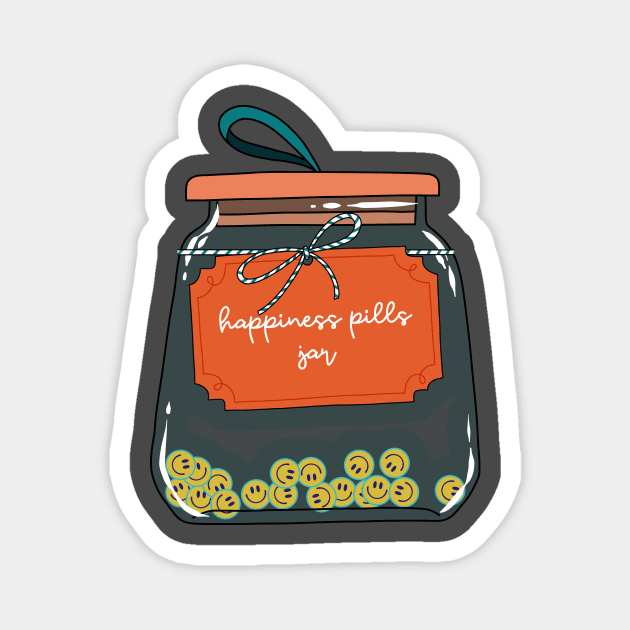 Happiness pills jar Magnet by UnikRay