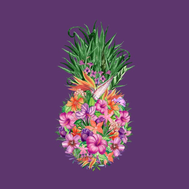 Tropical Floral Pineapple by k8creates