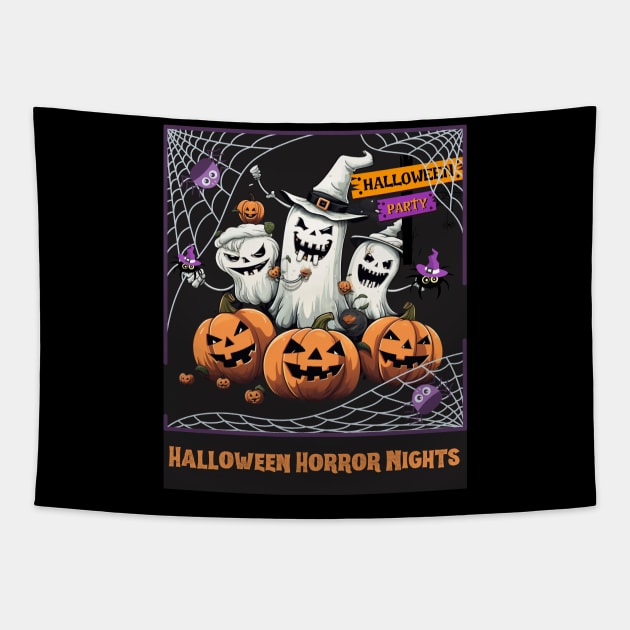 Halloween Horror Nights Halloween Party Tapestry by Positive Designer