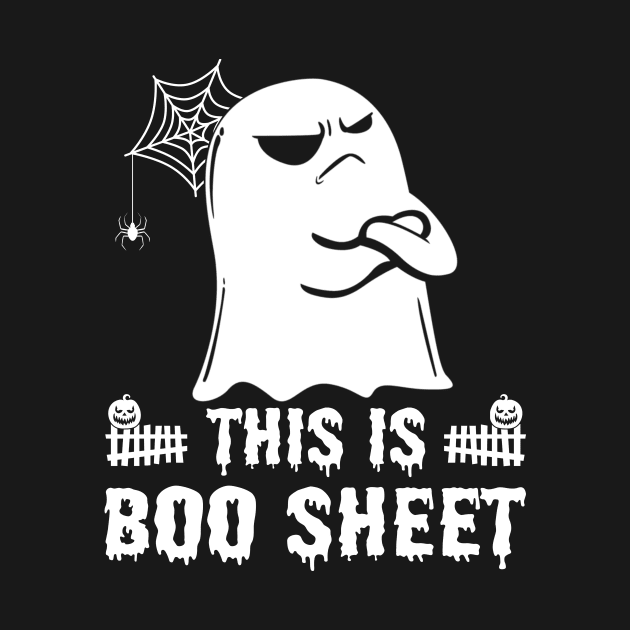 This Is Boo Sheet Ghost Retro Halloween Costume Men Women T-Shirt by WoowyStore