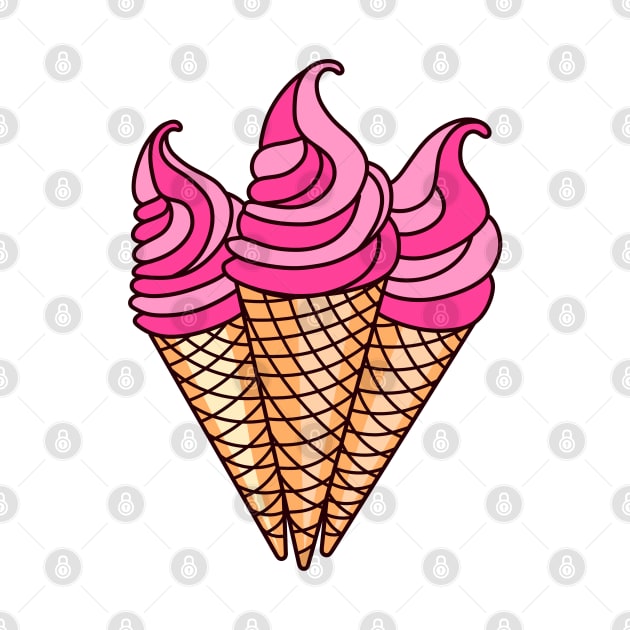 Pink ice cream cones by Kuchinska design