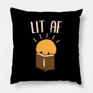 Cute Lit Af Reading Pun Pillow