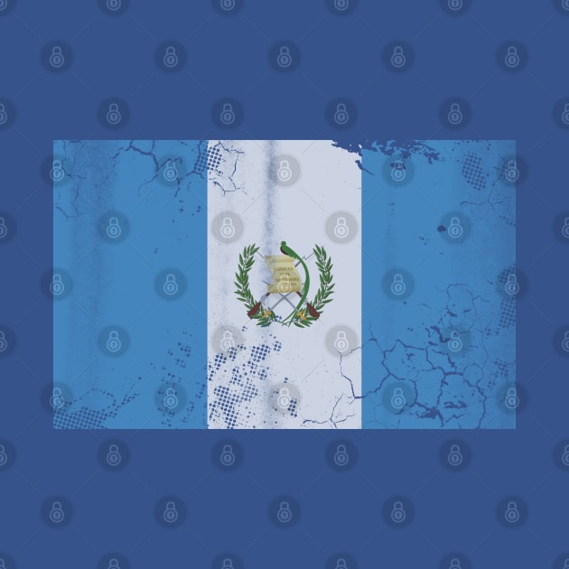 Guatemala Vintage Flag Retro Fade by E