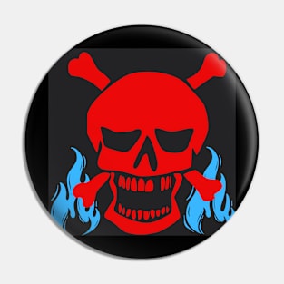 horror skull fire design Pin