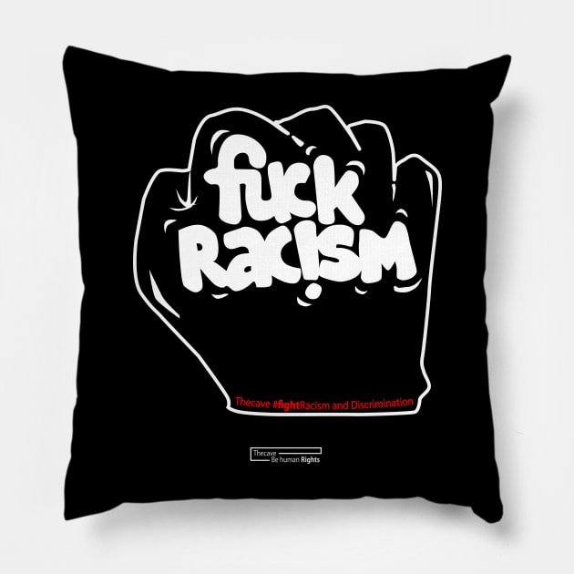 say no to racism, be human rights Pillow by thecave85