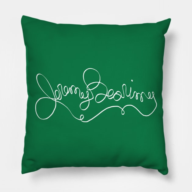 Jeremy Bearimy (White Writing) Pillow by BeastBox