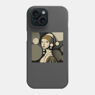 Illustration of Girl with a Pearl Earring by Johannes Vermeer Phone Case