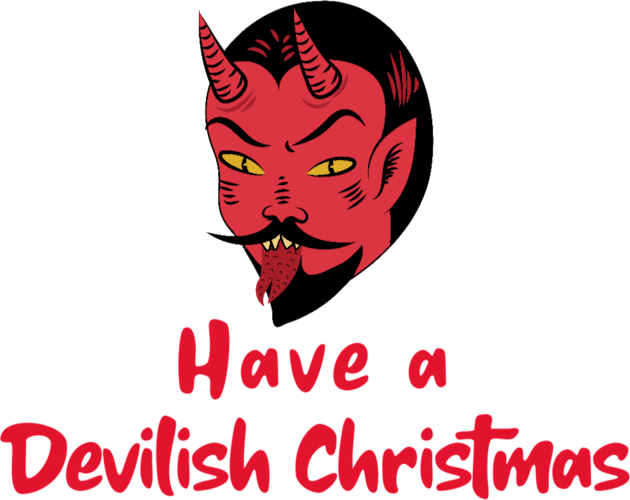 Have a Devilish Christmas, Male Devil, Christmas Gift, Satan, Devilish Kids T-Shirt by Style Conscious