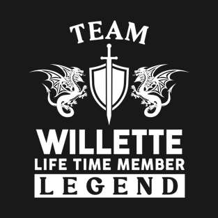 Willette Name T Shirt - Willette Life Time Member Legend Gift Item Tee T-Shirt